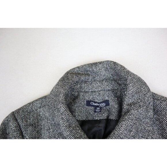 CHADWICK'S - WOMEN'S GRAY WOOL BLEND OVERCOAT - SIZE 12P - Picture 3 of 8